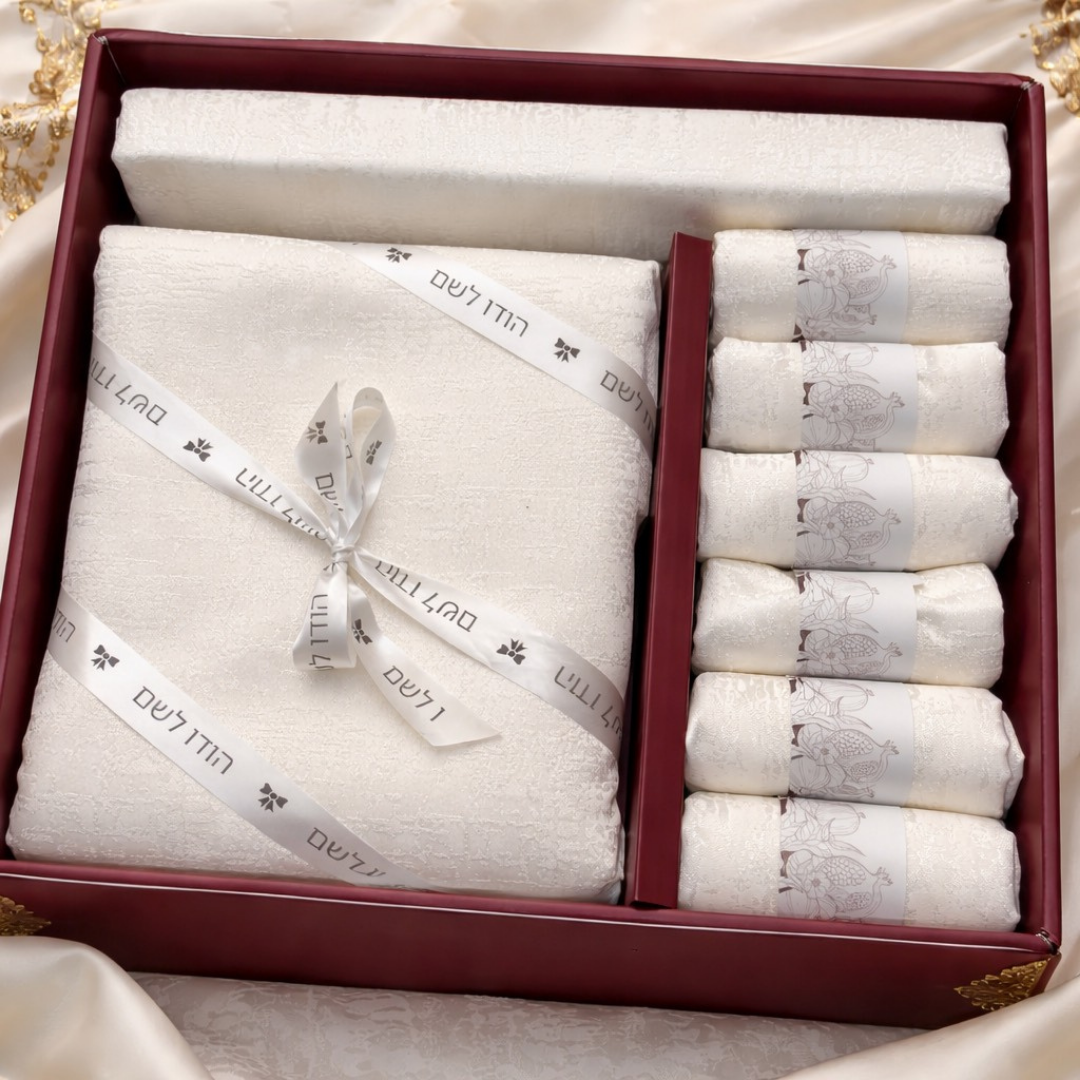 סט מפה + 6 מפיות + ראנר