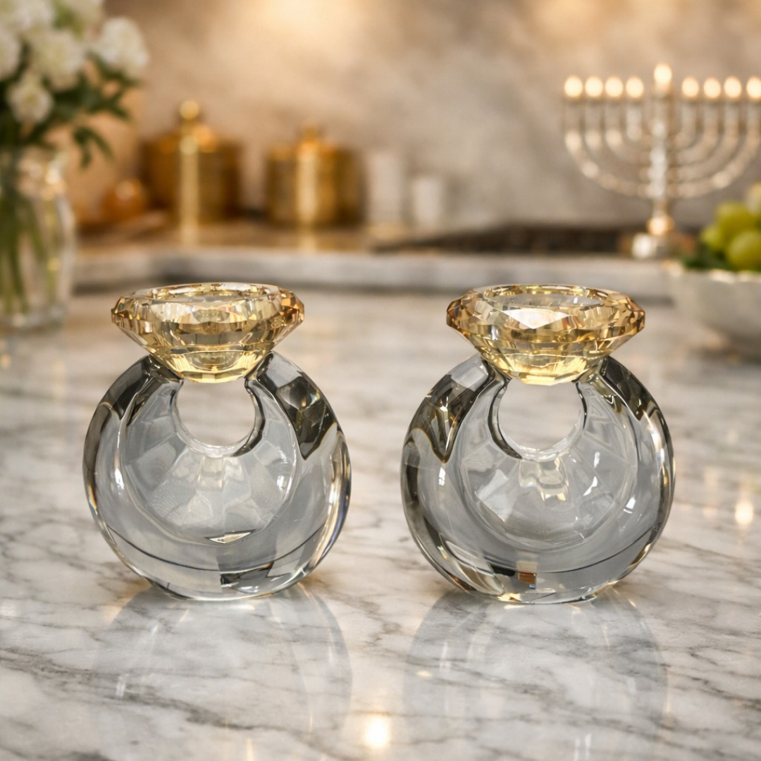 זוג פמוטי קריסטל טבעת זהב