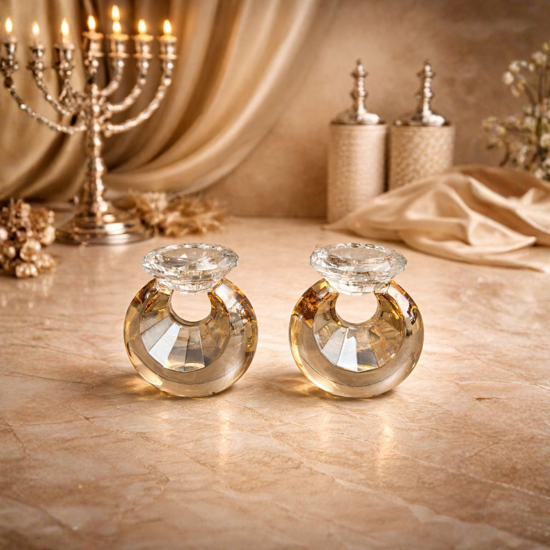 זוג פמוטי קריסטל טבעת יהלום