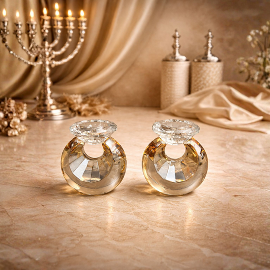 זוג פמוטי קריסטל טבעת יהלום