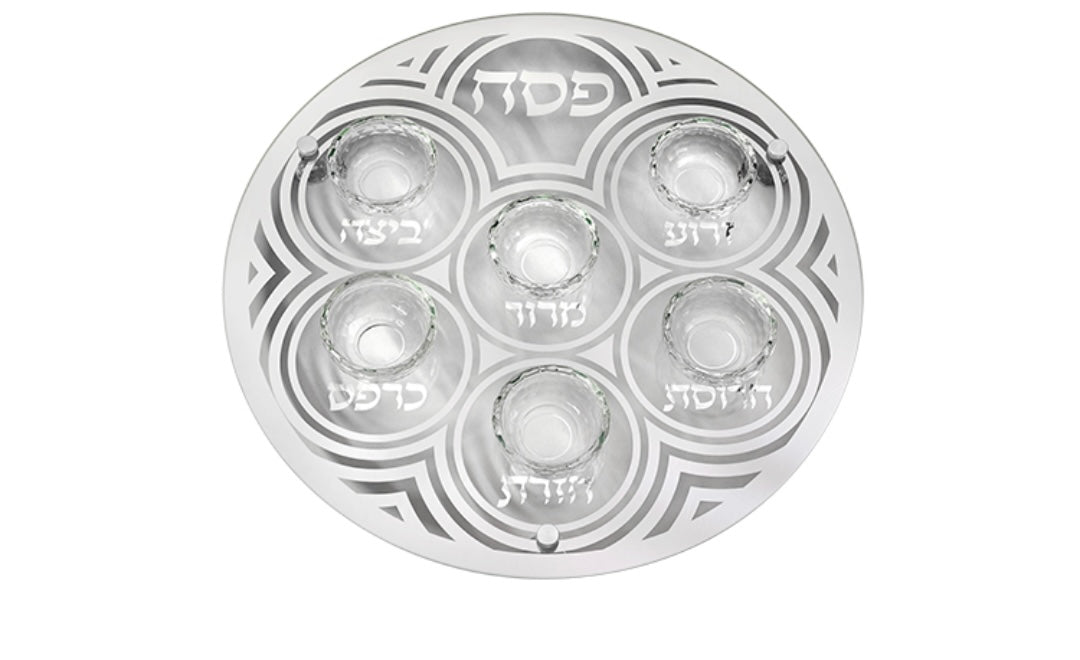 צלחת פסח זכוכית וקריסטל