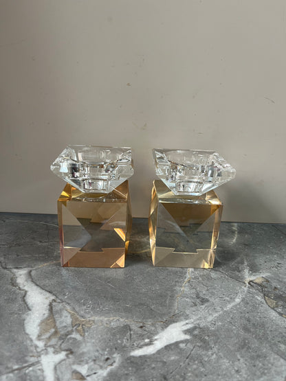 זוג פמוטי קריסטל זהב