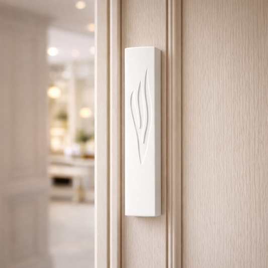 מזוזת בטון "ש" לבן