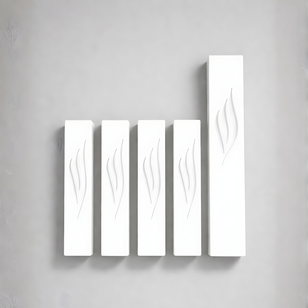 סט מזוזות בטון לבן